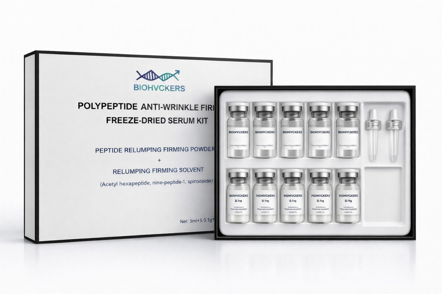 Anti-wrinkle Facial peptide serum 5 vial kit